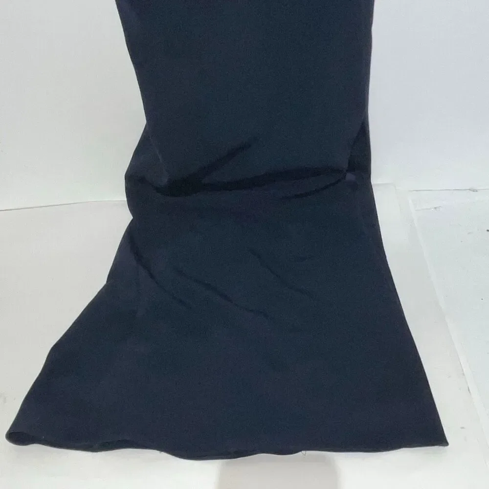 Marchesa Notte Navy One Shoulder Beaded Stretch Crepe Long Gown Size 2‎ NWT